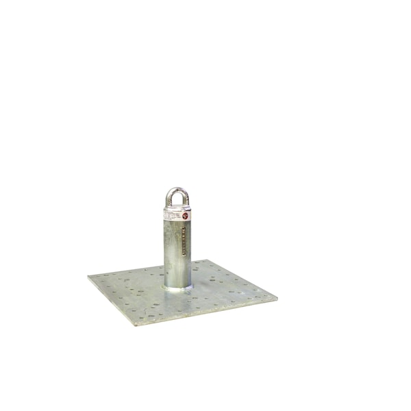 Super Anchor Safety CRA-8W HDG 8" Sch 40 x 3.0"o.d. Riser w/1090 Loop Top. 16"x16"x3/8", 52 Hole Base Plate. 1035-W - main